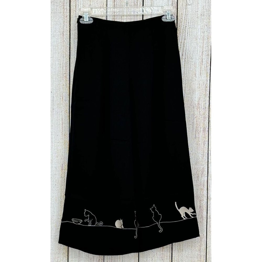 Miss Patina Pants Size XS (UK 6) Feline Fling Trousers Cropped Embroidered